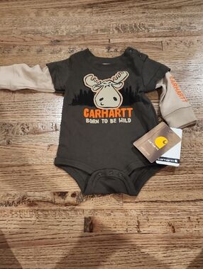 Carhartt Olive and Cream Moose Graphic One-Piece